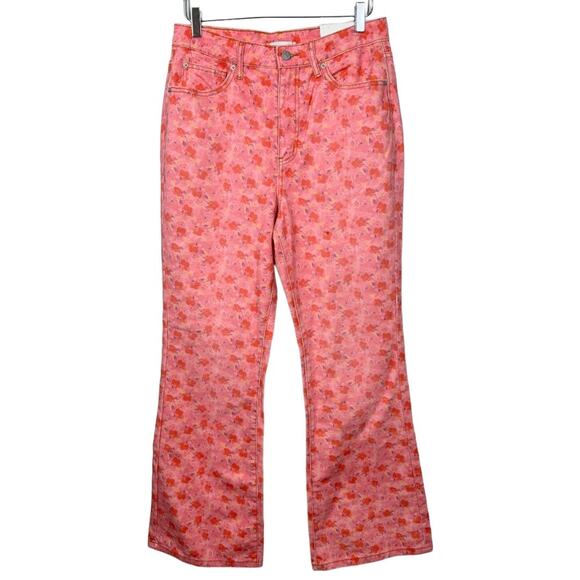 Urban Outfitters Pink Floral Flare Jeans size 30 but fits like 19 - Picture 3 of 9